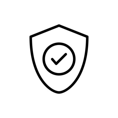 Uygulamalar ve web siteleri için kalkan işaretleme simgesi. Koruma onayı işareti. Sigorta simgesi