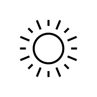 Uygulamalar ve web siteleri için güneş simgesi. Parlaklık işareti ve sembol