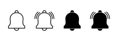 Çan simgesi vektörü. Web sitesi tasarımı için uyarı işareti ve sembol