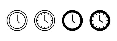 Saat simgesi vektörü. Zaman işareti ve sembol. saat simgesi