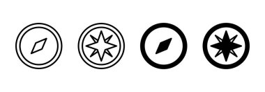 Pusula simgesi vektörü. ok pusula simgesi işareti ve sembolü