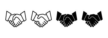 Tokalaşma ikonu vektörü. İş tokalaşma işareti ve sembol. iletişim anlaşması