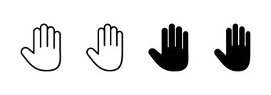 El simgesi vektörü. El işareti ve sembol. Avuç