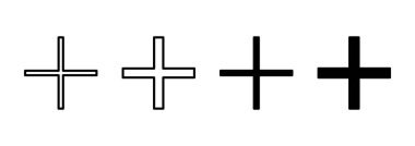 Artı simge vektörü. Artı işareti ve sembol ekle