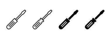 Tornavida simgesi vektörü. Araçlar işareti ve sembol