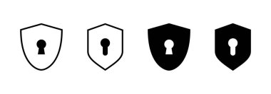 Güvenlik simgesi vektörü. Koruma işareti ve sembol. Özel hayat. vpn