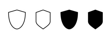 Kalkan simgesi vektörü. Koruma ikonu. Güvenlik işareti ve sembol