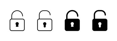 Simge vektörünü aç. İşaret ve sembolün kilidini aç. Kilitlenmemiş asma kilit simgesi