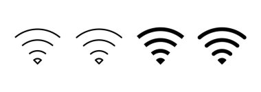 Wifi simge vektörü. İşaret işareti ve sembol. Kablosuz simge