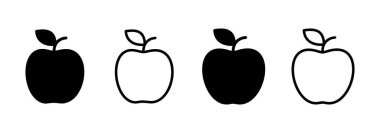 Elma simgesi logosu tasarımı. Web tasarımı için elma işareti ve semboller.