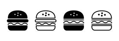 Burger ikon logo tasarımı. Hamburger ve sembol. hamburger