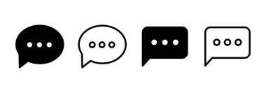 Sohbet ikonu logosu tasarımı. Konuşma balonu işareti ve sembol. Yorum simgesi. ileti