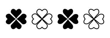 Yonca simgesi logosu tasarımı. Yonca işareti ve sembol. dört yapraklı yonca simgesi.