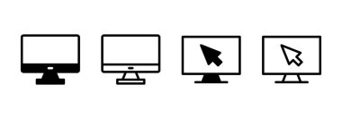 Bilgisayar simgesi logosu tasarımı. bilgisayar izleme işareti ve simgesi