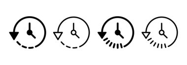Tarih simgesi logosu tasarımı. Son olay geçmişi işareti ve simgesi