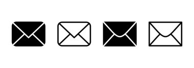 Posta simgesi logosu tasarımı. e-posta işareti ve sembol. E- posta simgesi. Zarf simgesi