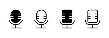 Mikrofon simgesi logosu tasarımı. Karaoke işareti ve sembol