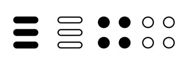 Menü simgesi logosu tasarımı. Web menü işareti ve sembol. Hamburger menüsü sembolü