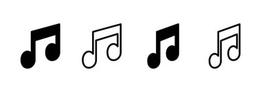 Müzik simgesi logosu tasarımı. nota işareti ve sembol