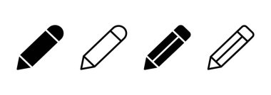 Kalem simgesi logosu tasarımı. Kalem işareti ve sembol. Simge vektörünü düzenle