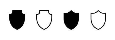 Kalkan simgesi logosu tasarımı. Koruma ikonu. Güvenlik işareti ve sembol
