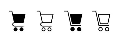 Alışveriş simgesi logosu tasarımı. Alışveriş arabası işareti ve sembol. Trolley simgesi