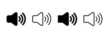Hoparlör simgesi logosu tasarımı. Ses düzeyi ve sembol. Hoparlör ikonu. ses sembolü