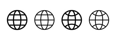 Web simgesi logosu tasarımı. Web tabelalarına ve sembollere git. Web tıklama simgesi. Genel arama simgesi