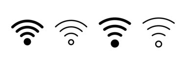 Wifi simgesi logo tasarımı. İşaret işareti ve sembol. Kablosuz simge
