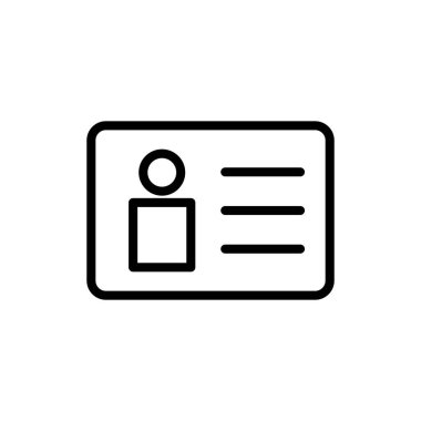 Uygulamalar ve web siteleri için lisans simgesi. Kimlik kartı simgesi. Sürücü ehliyeti, personel kimlik kartı 