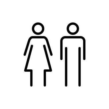 Uygulamalar ve web siteleri ikon vektörü için insan ve sembol. Erkek ve dişi işareti ve sembol. Kızlar ve oğlanlar