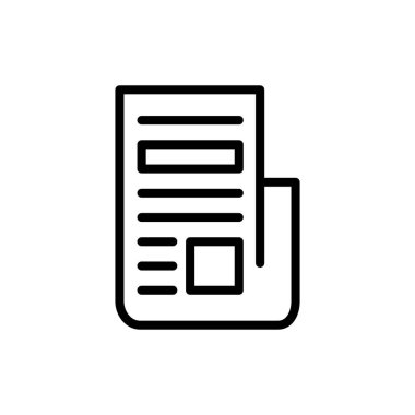 Uygulamalar ve web siteleri için gazete simgesi. Haber kağıdı işareti ve sembol