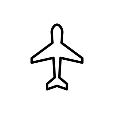 Uygulamalar ve web siteleri için uçak simgesi. Uçak işareti ve sembol. Uçuş taşıma sembolü. Seyahat işareti. uçak.