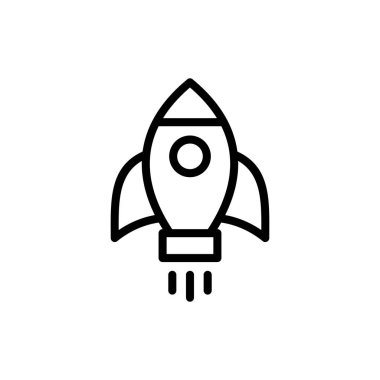 Uygulamalar ve web siteleri için roket simgesi. Başlangıç işareti ve sembol. roket fırlatma simgesi
