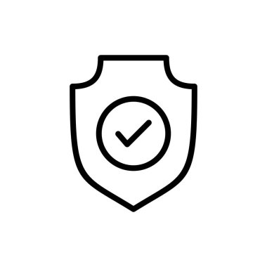 Uygulamalar ve web siteleri için kalkan işaretleme simgesi. Koruma onayı işareti. Sigorta simgesi