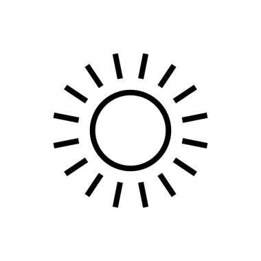 Uygulamalar ve web siteleri için güneş simgesi. Parlaklık işareti ve sembol