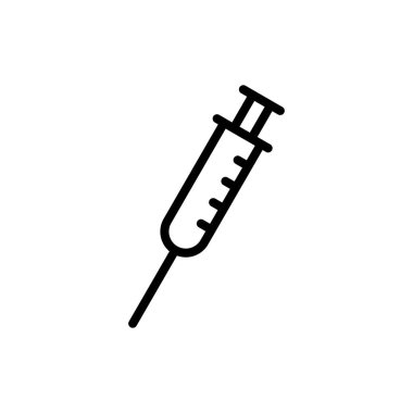 Uygulamalar ve web siteleri için şırınga simgesi. Enjeksiyon işareti ve sembol. Aşı simgesi