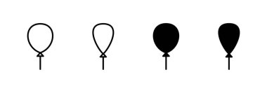 Balon simgesi vektörü. Parti balonu işareti ve sembolü