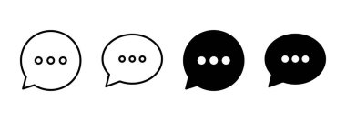 Sohbet ikonu vektörü. Konuşma balonu işareti ve sembol. Yorum simgesi. ileti