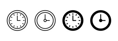 Saat simgesi vektörü. Zaman işareti ve sembol. saat simgesi