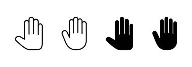 El simgesi vektörü. El işareti ve sembol. Avuç