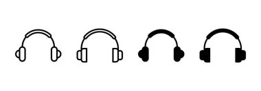 Kulaklık ikonu vektörü. İmza ve sembol.