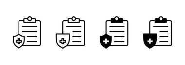 Tıbbi sigorta ikonu vektörü. Sağlık sigortası ve sembol