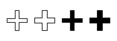 Artı simge vektörü. Artı işareti ve sembol ekle