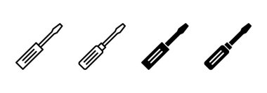 Tornavida simgesi vektörü. Araçlar işareti ve sembol