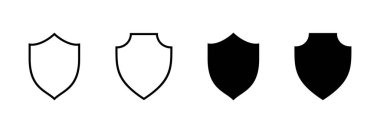Kalkan simgesi vektörü. Koruma ikonu. Güvenlik işareti ve sembol