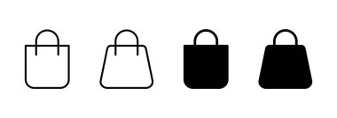 Alışveriş poşeti ikon vektörü. Alışveriş işareti ve sembol