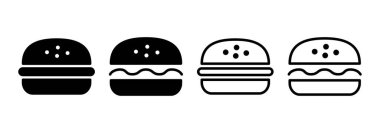 Burger ikon logo tasarımı. Hamburger ve sembol. hamburger