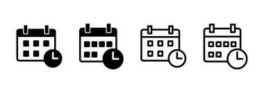 Takvim simgesi logo tasarımı. Takvim işareti ve sembol. Simge simgesini ayarla