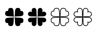 Yonca simgesi logosu tasarımı. Yonca işareti ve sembol. dört yapraklı yonca simgesi.